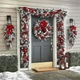 thumbnail image 5 of Christmas Wreaths Decorations for Front Door Cordless Red and White Holiday Trim Wall Hanging Christmas Garland Christmas Door Wreath Outdoor Indoor Xmas Home Decor for Christmas Tree,15.7inch, 5 of 6