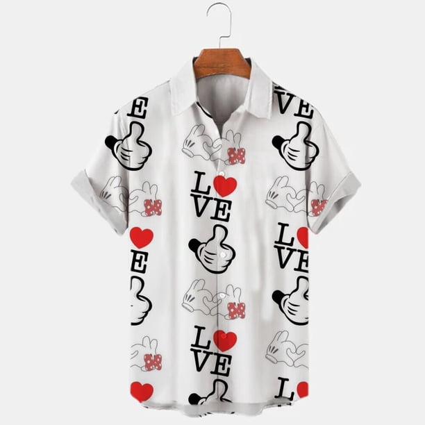 New Anime Mickey Mouse Donald Duck Men's T-Shirt 3D Printing Summer Disney Casual Simple High Quality Shirt Hawaiian T-Shirt TopL Gao Jinjia LED