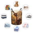 thumbnail image 4 of Balery Vintage Sunflower Cow Cesta de ropa redonda con asas, impermeable, independiente, para ropa, juguetes, dormitorio y familia-Small, 4 of 6