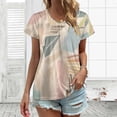 thumbnail image 3 of Abstract Pastel Painted Shapes Women's Blouse Short Sleeve Women's Top T-Shirt Spring Summer Clothes, 3 of 7