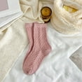 thumbnail image 2 of UJNDER Women's Autumn Winter Casual Cable Knit Wool Thick Warm Long Stacked Socks Pink, 2 of 5