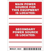 Brady Machine/Equipment Label,English,PK5, 86240 86240