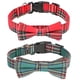 thumbnail image 1 of Laklulu Collar de perro navideño con lazo, collares de perro ajustables a cuadros navideños con collares de pajarita extraíbles, 1 of 5