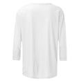 thumbnail image 5 of Dianli Summer Tops for Women Trendy Women's 3/4 Sleeve Shirts Sunflower Print Round Neck Loose Tops Comfy Soft Blouses Summer Casual Pullover 4th of July Tops Clearance, 5 of 5