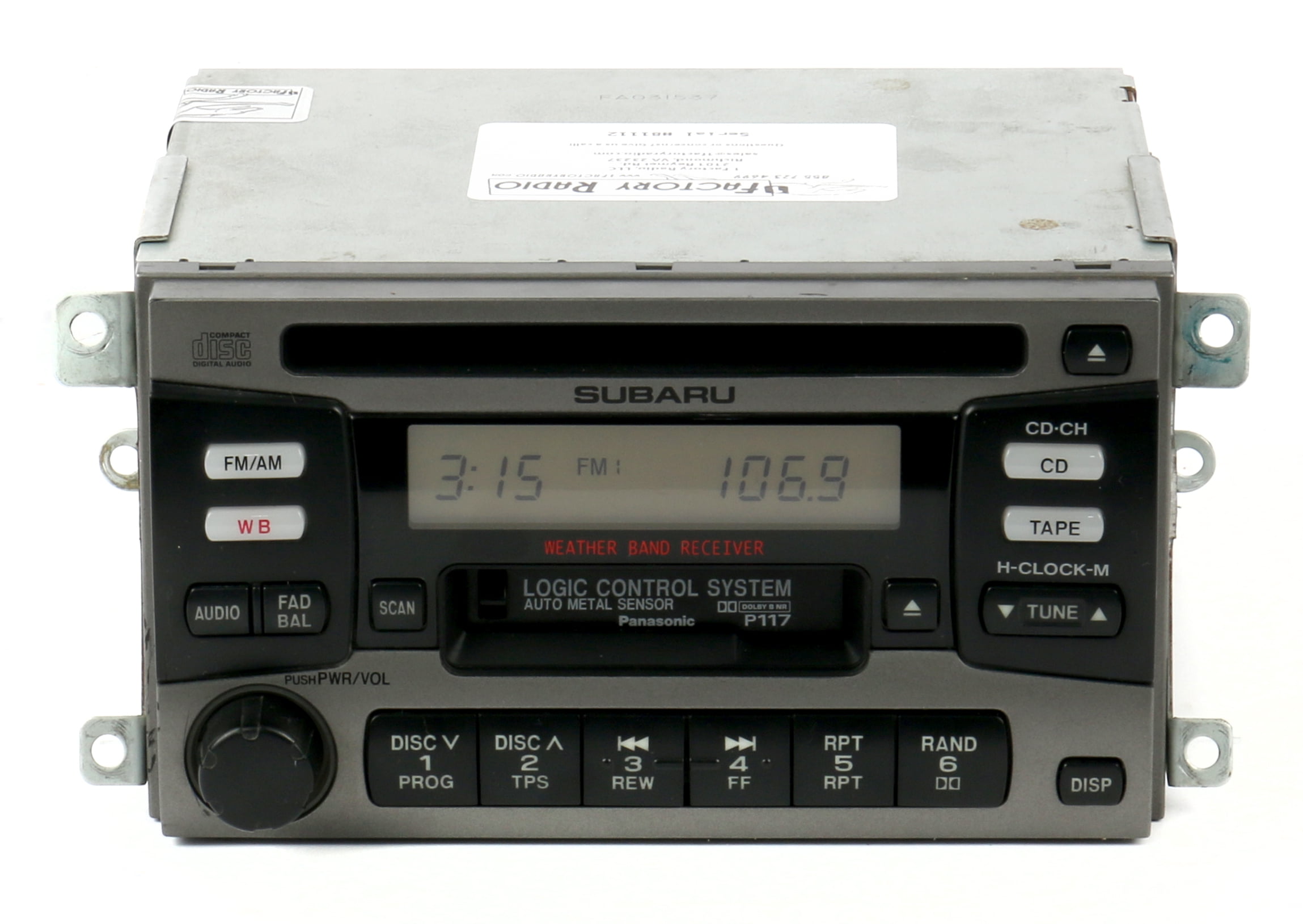 1998-99 Subaru Legacy AM FM CD Cassette Player Stereo 86201AC430 Face ...