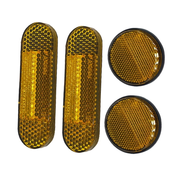 4 piezas de repuesto de tira reflectante de luz reflectora nocturna para motocicleta Estilo B Amarillo