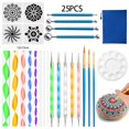 thumbnail image 1 of 25PCS Dotting Painting Tools With Mandala Set Pen Dotting With Kit Ball Stylus Clay Sculpting Carving Tools For Clay Pottery Craft,painting Rocks, 1 of 6