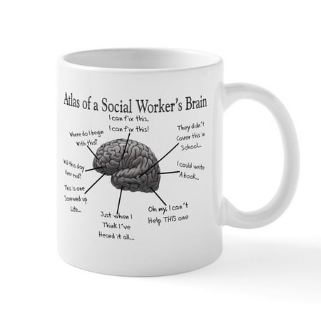 

CafePress - Atlas Of A Social Workers Brain Mugs - 11 oz Ceramic Mug - Novelty Coffee Tea Cup
