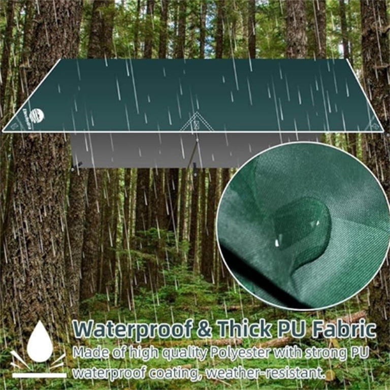 eYotto Outdoor Camping Canopy Tarp, 10 ft x 10 ft, Green photo 2