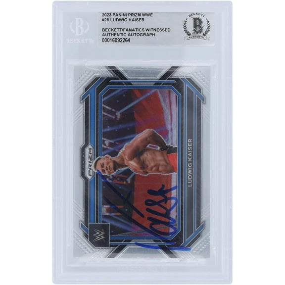 Ludwig Kaiser WWE Autographed 2023 Panini Prizm #25 Beckett Fanatics Witnessed Authenticated Card - Fanatics Authentic Certified
