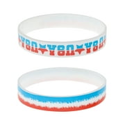 USA Patriotic Rubber Bracelets, Red, White and Blue, Unisex