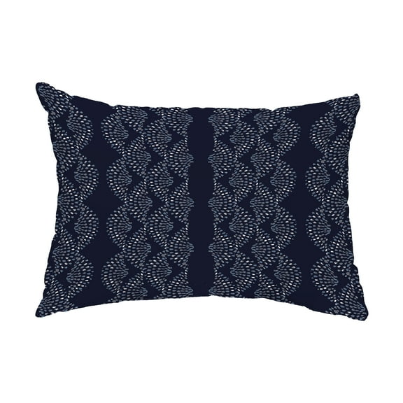 Simply Daisy, 14" x 20" Dotted D?cor Blue Stripe Print Decorative Outdoor Throw Pillow