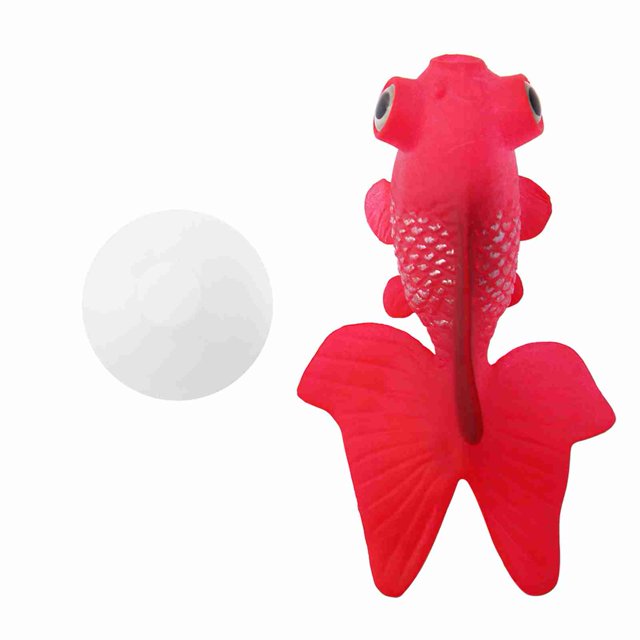 Decoración para acuario, divertido pez artificial de silicona, pequeño adorno para pecera, pez dorado rojo.