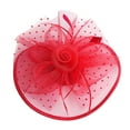 thumbnail image 3 of XASZHN Women Bridal Hair Clip with Feathers Lace Netting Head Accessory Red_003 One Size, 3 of 3
