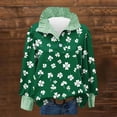 thumbnail image 1 of TaTaai Womens Holiday Print Button Down Shirt Long Sleeve Color Block Striped Collar St Patricks Casual Blouse Loose Gift, 1 of 6