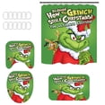 thumbnail image 1 of Grinch Christmas Decorations Grinch Decor the Grinch Christmas Snowman Print Toilet Bathroom Mat And Shower Curtain Four-Piece Set, 1 of 2