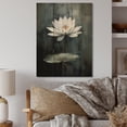 thumbnail image 2 of Designart "Monochrome Lotus Symphony in Grey II" Floral Print on Natural Pine Wood, 2 of 5