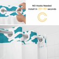 thumbnail image 2 of No Hook Shower Curtains with Snap-in Liner Set, Teal Blue Coral Coastal Waterproof Hotel Style Bathroom Shower Curtain, Nautical Ocean Summer Beach Breathable Mesh Top Window Bath Curtains 72''x78'', 2 of 9