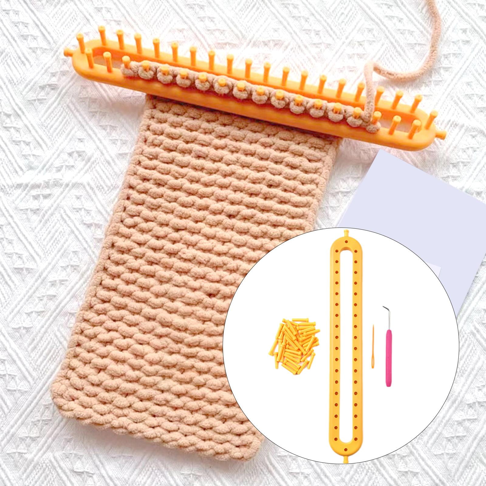 Coopay Kit Métier à Tricoter Long Réglable 26 Cm – Idéal Pour Écharpes, Bonnets & Débutants, Rouge Avec Crochet Et Aiguilles Inclus