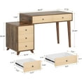 thumbnail image 2 of Tribesigns Vanity Desk with 5 Drawers, 51-Inch Makeup Vanity Table for Women Girls, Wooden Dressing Table for Makeup Room, Bedroom (Without Mirror & Stool), 2 of 7