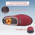 thumbnail image 2 of Winter Slippers for Men Women Warm Slip on House Slippers with Plush Lining Indoor Outdoor Anti-Skid Shoes, 2 of 7