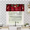 thumbnail image 2 of Christmas Valance Curtain for Kitchen, Red Snowflake Christmas Bells Christmas Tree Gift Valances Curtains Window Treatment Drapes for Bedroom Living Room 54x18In, 2 of 6