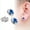 B, variant on 1 Pair Ear Studs Non-Piercing Magnetic Stainless Steel Round Colored Rhinestone Embedded Men Women Earrings Fashion Jewelry