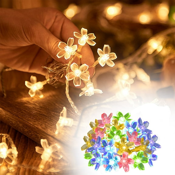LiUMX 20 LED Floral String Lights | 9.84ft USB Powered Flower Lights for Outdoor & Indoor Decor | Wedding Party Holiday Patio Garden Decoration