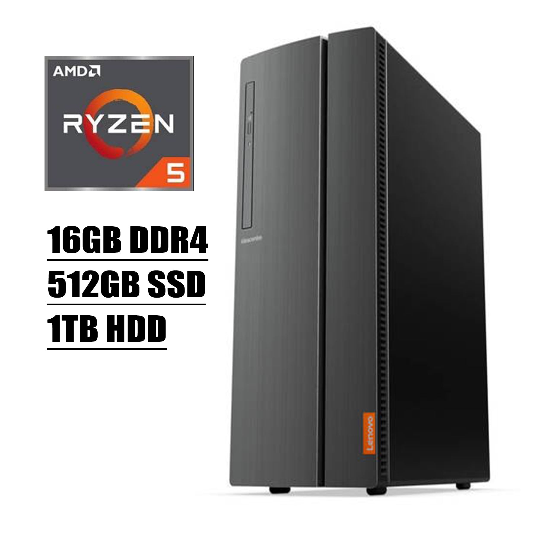 2020 Flagship Lenovo IdeaCentre 510A Premium Desktop Computer I AMD  Quad-Core Ryzen 5 3400G I 16GB DDR4 512GB SSD 1TB HDD I USB 3.0 DVD HDMI  WIFI Wired Keyboard and Mouse Win
