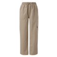 thumbnail image 3 of Baqcunre Womens Cargo Pants Women'S Loose Fit Summer Loungewear Baggy Elastic Waist Pant Straight Leg Trousers Cargo Pant Womens Sweatpants Womens Pants Khaki L, 3 of 8
