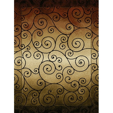 Asian Rug - United Weavers China Garden Area Rugs - 050-34992 Transitional Casual Berber Asian Vines Scrolls Spirals Rug