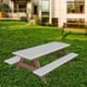 thumbnail image 2 of Mantel ajustable para mesa y bancos de picnic, lavable, con reverso de franela. gris, 2 of 7