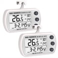 thumbnail image 1 of Digital Refrigerator Thermometer 2 Pack,Waterproof Fridge Thermometer, Max/Min Record Function,Timer Function White,2 * Temperature detector,White, 1 of 7