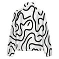 thumbnail image 6 of Jackets for Women Winter Coat Jackets Flannel Stand Collar Jacket(Abstract Black White Wavy Lines,Size:S-4XL), 6 of 7