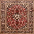 thumbnail image 1 of Ahgly Company Indoor Square Traditional Saffron Red Medallion Area Rugs, 9' Square, 1 of 6
