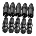 thumbnail image 1 of MERIGLARE Mic Cable Plug Connector 3 Pin XLR Connectors for Live Recording Performance black 10Pcs, 1 of 9