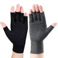 thumbnail image 2 of Gants de Compression de Récupération Sportive Unisexes Antidérapants Demi-Doigts, Noir, G, 2 of 5