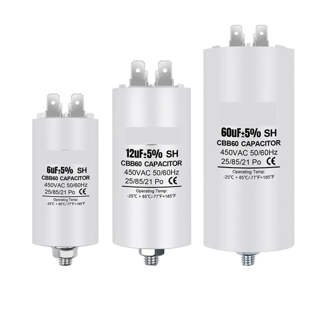 CBB60 Starting Capacitor 6uF~60uF Motor Capacitor 50 / 60Hz 450VAC With M8 Screw For Electric Motor/washing Machine ,Long-Time Use