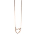 thumbnail image 2 of Auriga Fine Jewelry 14K Rose Gold 1 mm Diamond Heart Necklace 18" for Women, 2 of 4