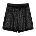 thumbnail image 4 of Summer Lightweight European & Mesh See Through Shorts With Color Striped Sports Casual Pants, 4 of 5