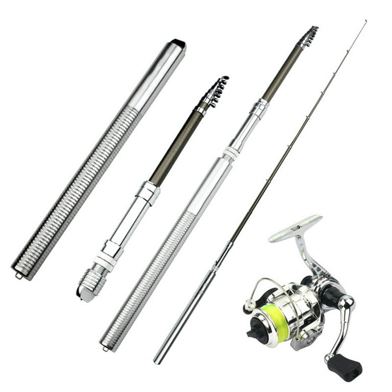 SPRING PARK 1m Anti-slip Portable Mini Fishing Rod and Reel Combos Aluminum  Alloy Telescopic Fishing Rod with Reel Combo Fishing Rod Kit 