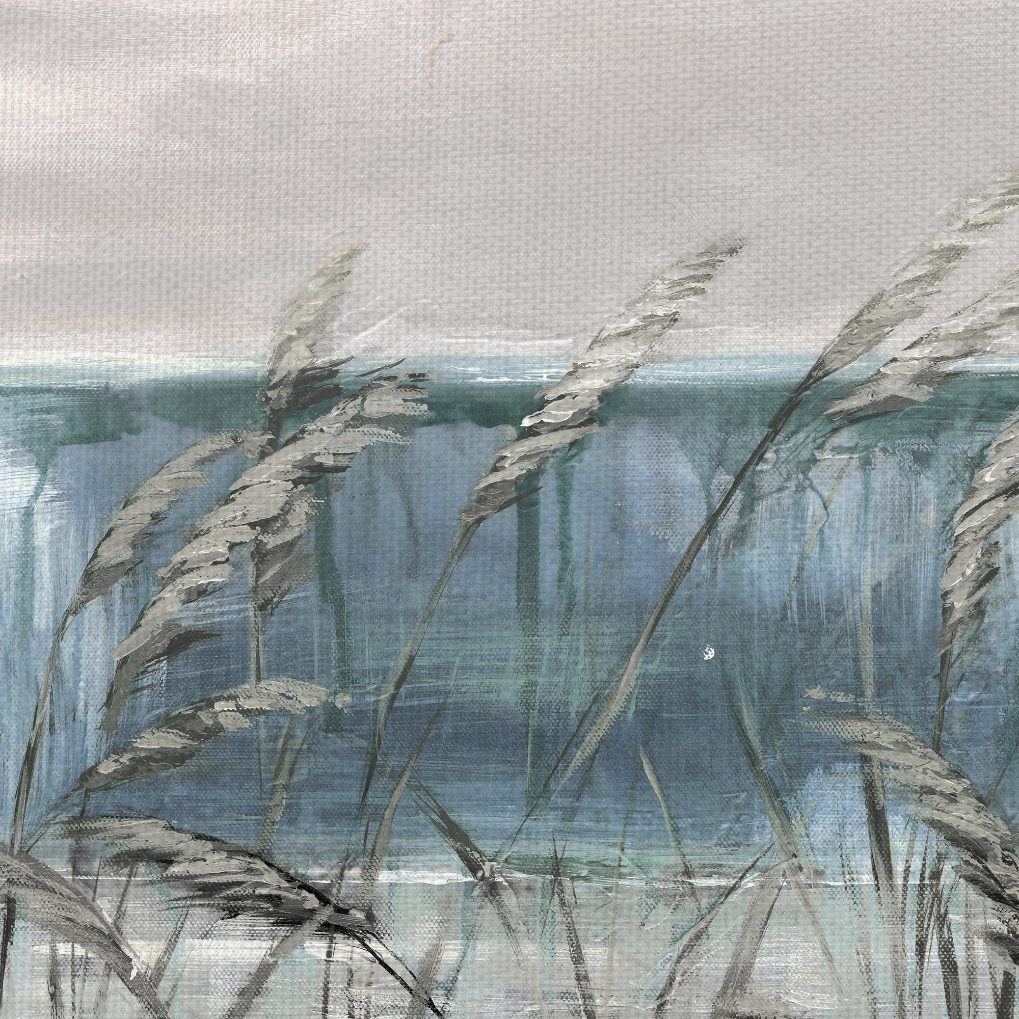 Masterpiece Art Gallery Beach Grass Blues I By Sandy Doonan Canvas Art Print 24" x 48"