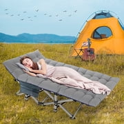 NAIZEA Folding Camping Cots for Adults, Folding Cot Bed Camping Bed Camp Cot Portable Military Cot, Heavy Duty Wide Sleeping Cots with Carry Bag