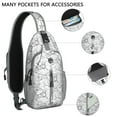 thumbnail image 2 of Crossbody Sling Backpack for Women Men Mini White Shark Teeth Shoulder Sling Crossbody Casual Chest Bag for Travel Sports Running Hiking, 2 of 6