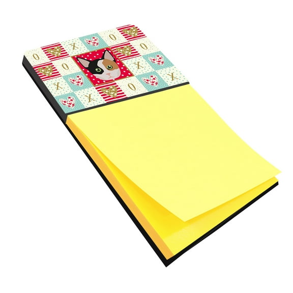 Carolines Treasures Munchkin Cat Love Sticky Note Holder Red Large multicolor