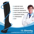 thumbnail image 3 of 2 Pairs Zipper Medical Sport Copper Compression Socks With Anti-slip Silicone for Women & Men Circulation 15-20 mmHg is Best Support for Athletic Running Cycling, Nursing, Travel, 3 of 6