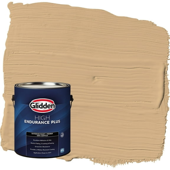 Glidden HEP Cracker Bitz / Beige Flat Exterior Paint with Primer, 1 Gallon