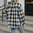 thumbnail image 5 of Flannel Jacket Women Shacket Long Sleeve Button Down Plus Size Womens Clothing,Black,L, 5 of 8