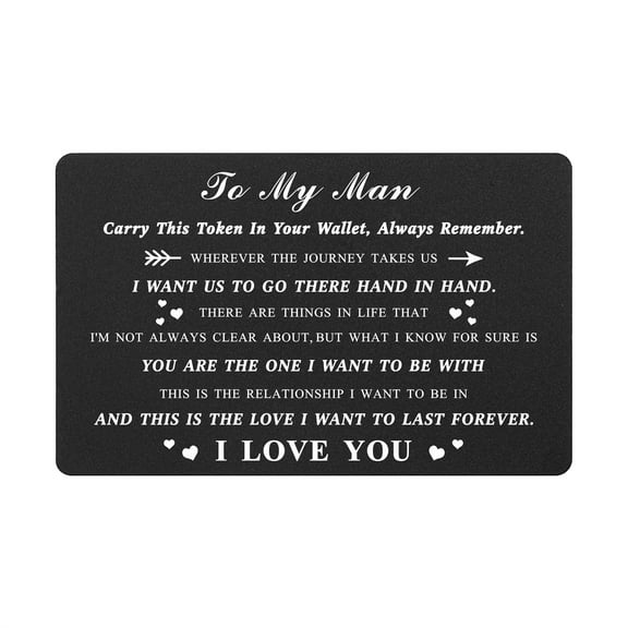 Yobent To My Man Wallet Card Gifts - I Love You Gifts for Him Boyfriend, Valentines Gifts for Him, Romantic Christmas Present Him