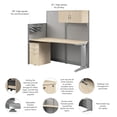 thumbnail image 4 of Office in an Hour Straight Cubicle Desk Set in Natural Elm - Engineered Wood, 4 of 5